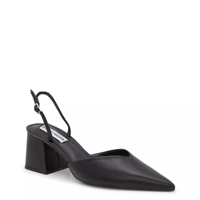 Steve madden black leather pumps shop
