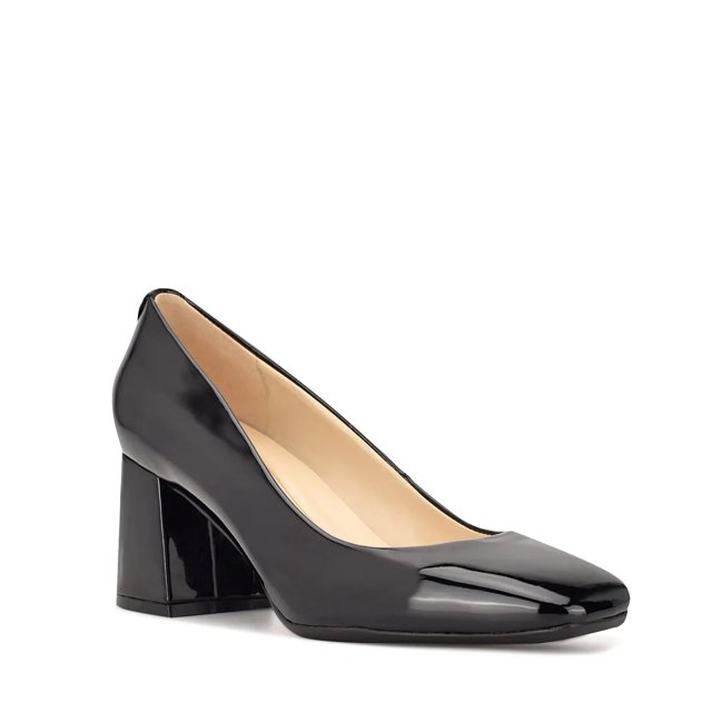 Black stacked heel pumps 2025