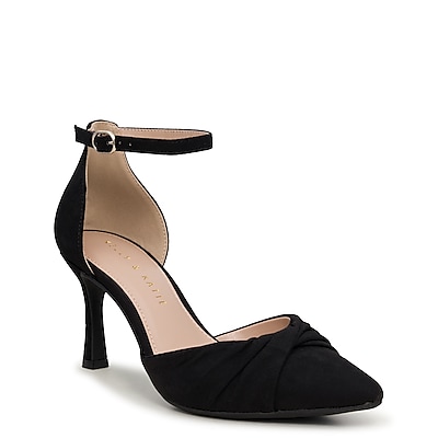 Susanny Black Heels for Women Strappy Closed Toe
