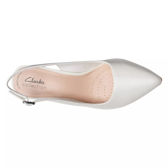 Clarks Womens Kataleyna Step Slingback Pump 10 White