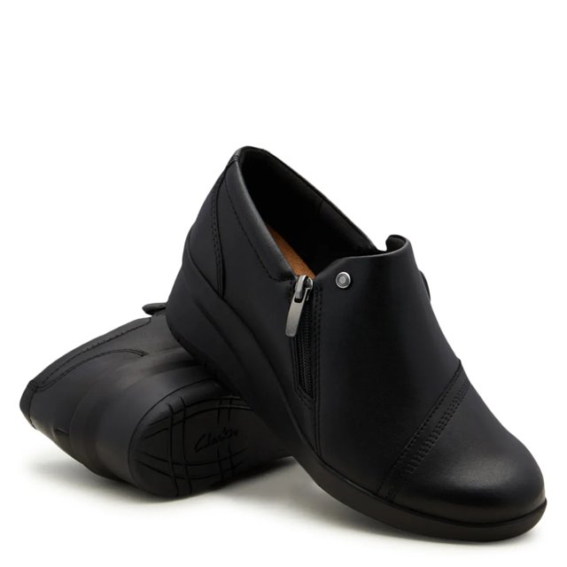 Clarks Women s Sutton Zip Wide Width Wedge Slip on The Shoe Company