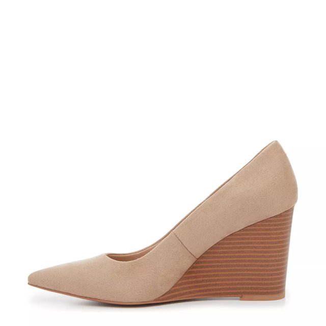 Beige wedge pumps sale