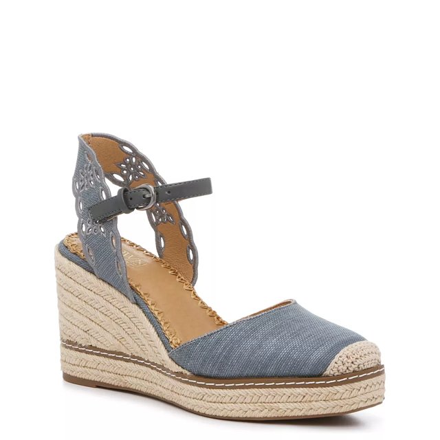 Crown Vintage Narri Espadrille Wedge Sandal Blue 9