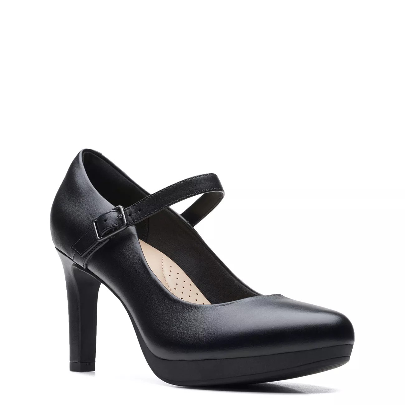 clarks black mary jane heels