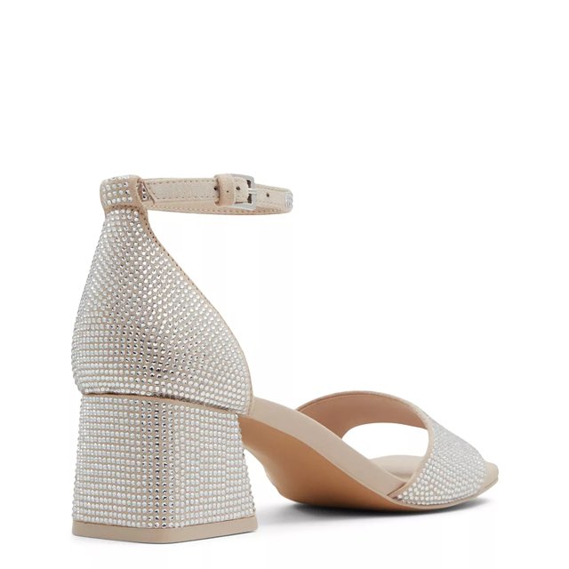 Vickii Women s Sandals Low Mid Heels Beige Size 8