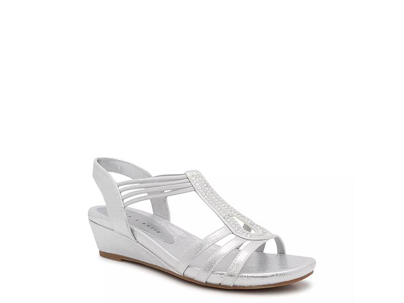 Silver wedge outlet shoes wide width