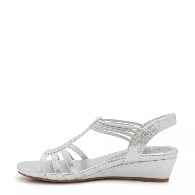 Low wedge silver shoes shop