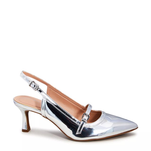 Kelly Katie Women s Pesla Slingback Pump in Silver Size 8.5 Medium