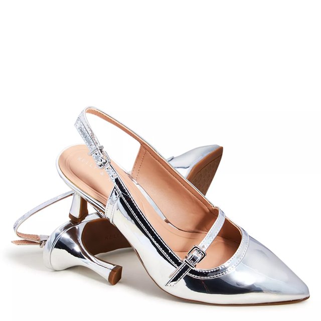 Kelly Katie Women s Pesla Slingback Pump in Silver Size 7 Medium