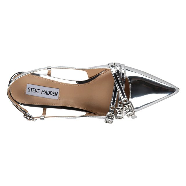 Steve Madden Women s Loca Slingback Pump in Silver Size 6 Medium