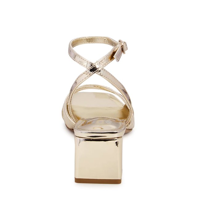 Gold evening sandals on sale