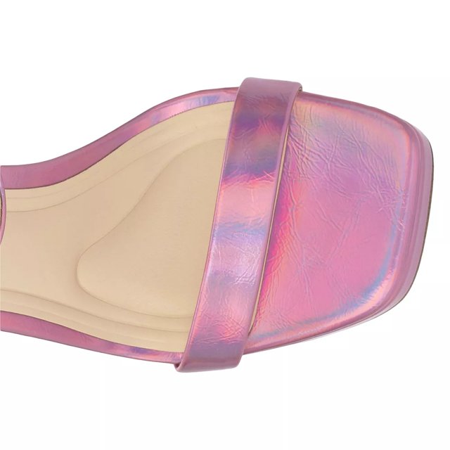Pink iridescent sandals discount