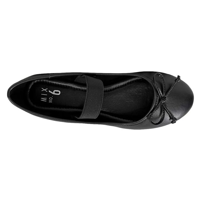 Recycled Polyester Bow Ballet Flats - Black Textured