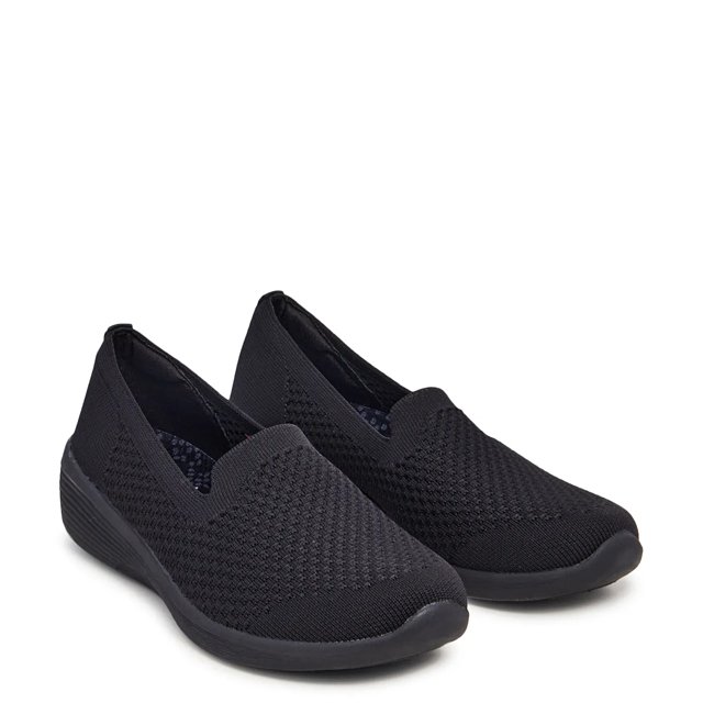 Black womens slip on trainers top