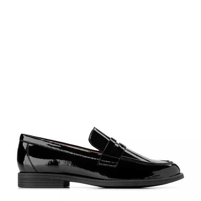 Black leather penny loafers womens shop