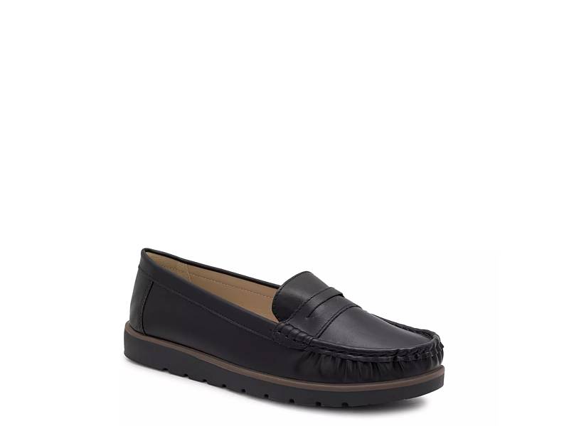 Black Standard Fit (F) School Leather Loafer Shoes