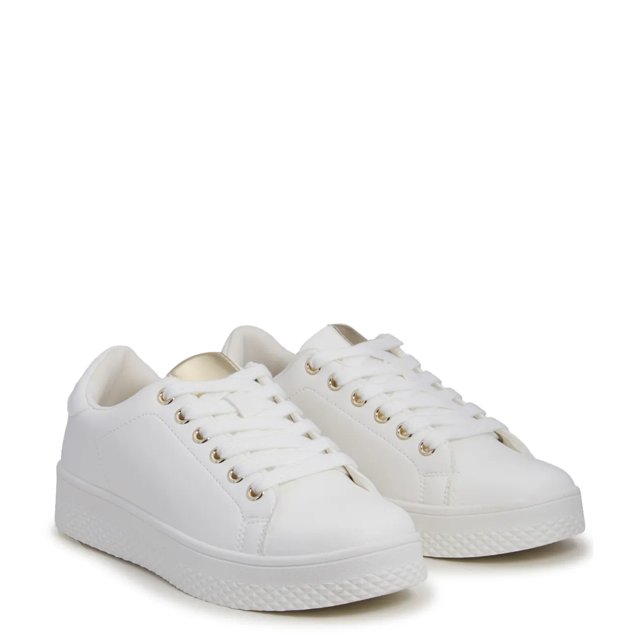 Call It Spring Women s Kalinaa Platform Sneaker in White Overflow Size 7.5 Medium