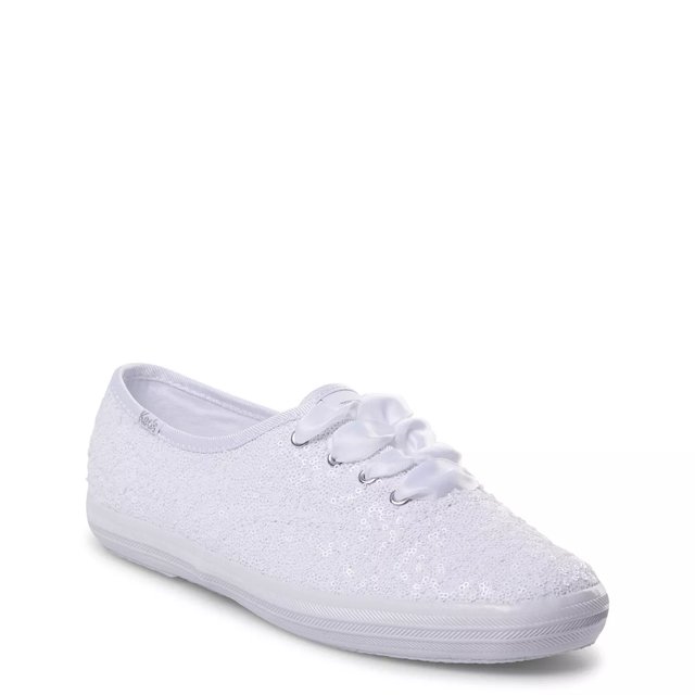 Keds Women s Sequins Sneaker in White Size 7 Medium