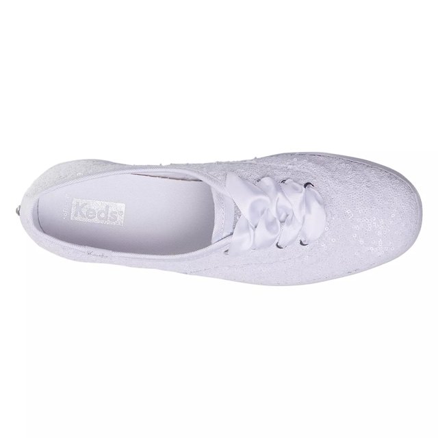 Keds Women s Sequins Sneaker in White Size 7 Medium