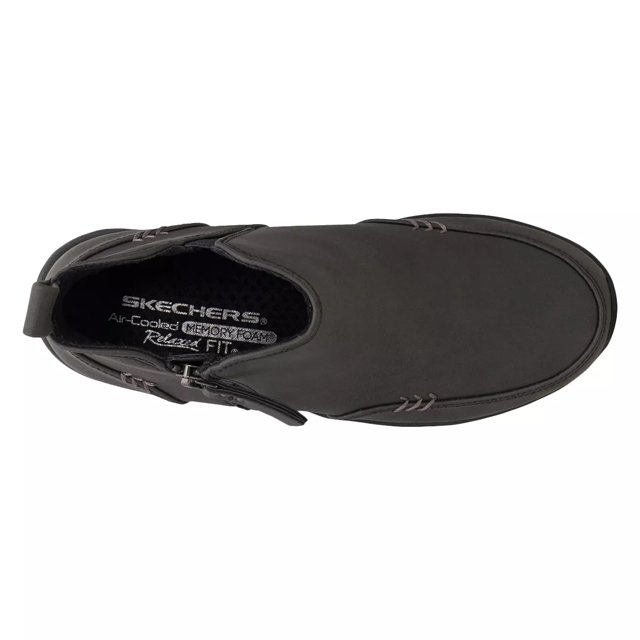 Skechers black shoes zip clearance
