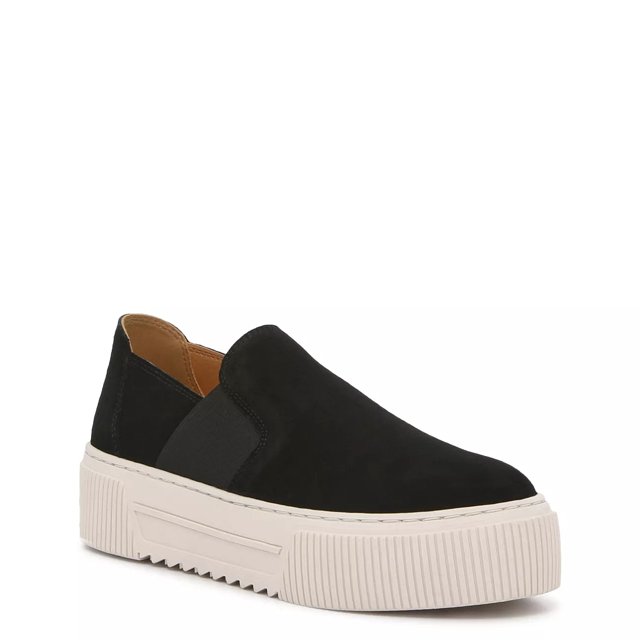 Black suede slip on sneakers discount