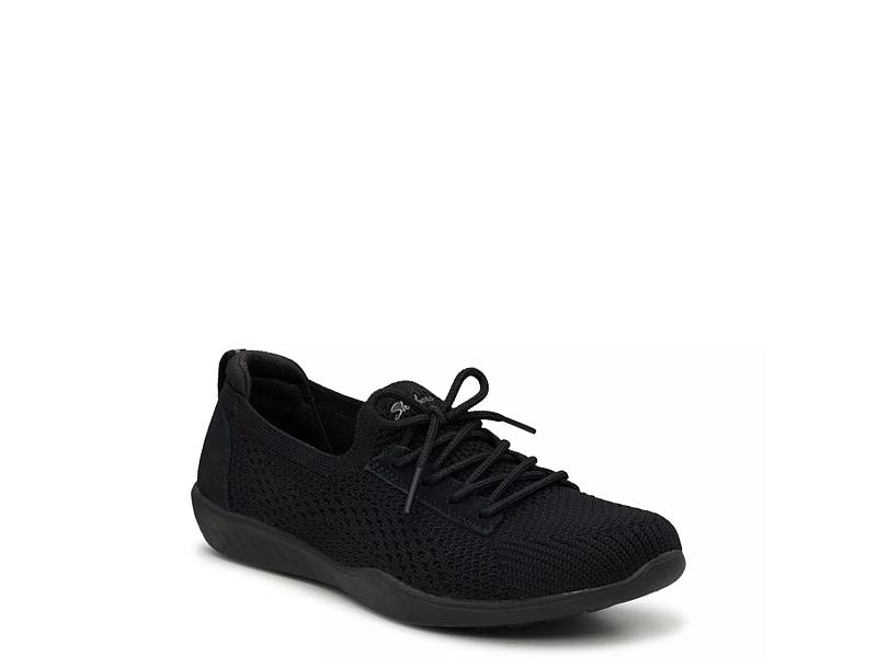 Skechers) Ladies Skechers Black Lace-up Trainers in Black