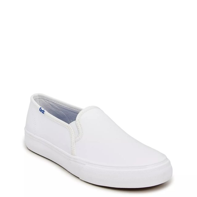 Keds white leather slip on sneakers discount