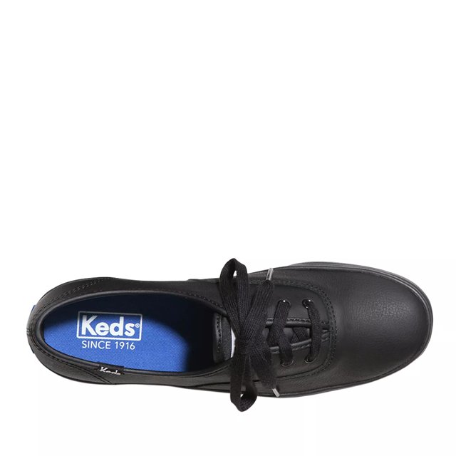Keds champion black leather best sale