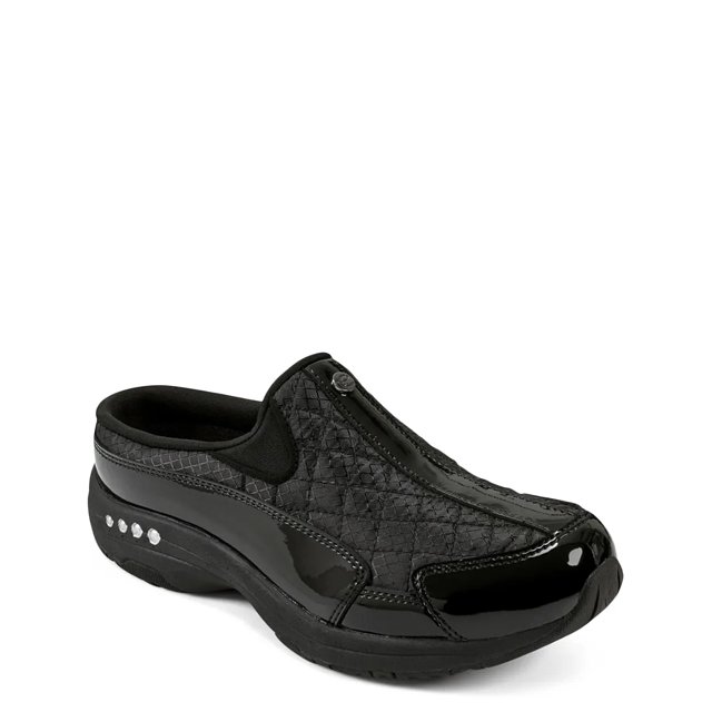 Easy Spirit TRAVELT12 BLACK SILVER PATENT LEATHER 7 M
