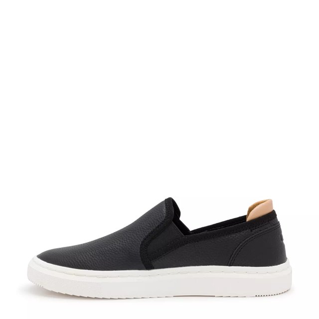 Ugg black leather online slip on sneakers
