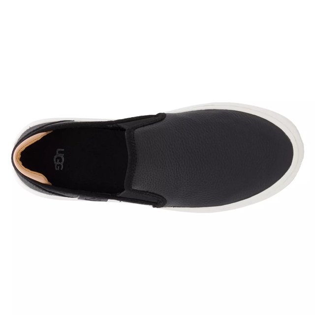 Ugg black leather slip ons clearance