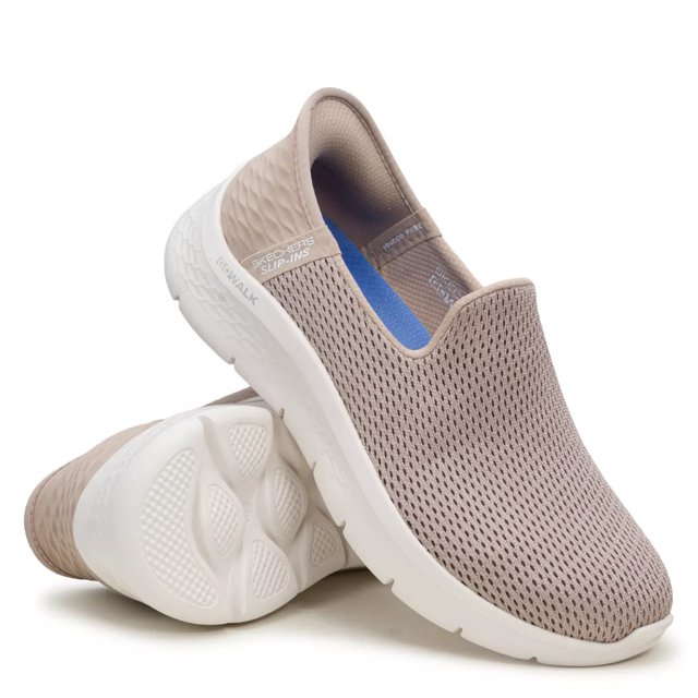 Skechers Women s Hands Free Slip Ins Go Walk Flex Relish Wide Width Slip On Sneaker in Taupe Wide Size 7.5