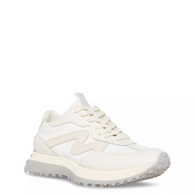 Steve Madden Women s Campo Sneaker White Grey 7.5