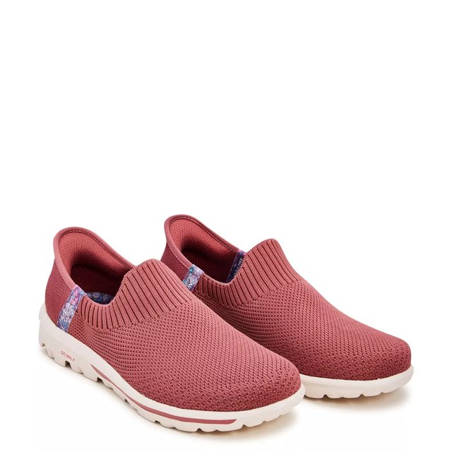 Skechers Women s Hands Free Slip ins GO WALK Travel Tahiti Sunset Sneaker in Mauve Size 10 Medium