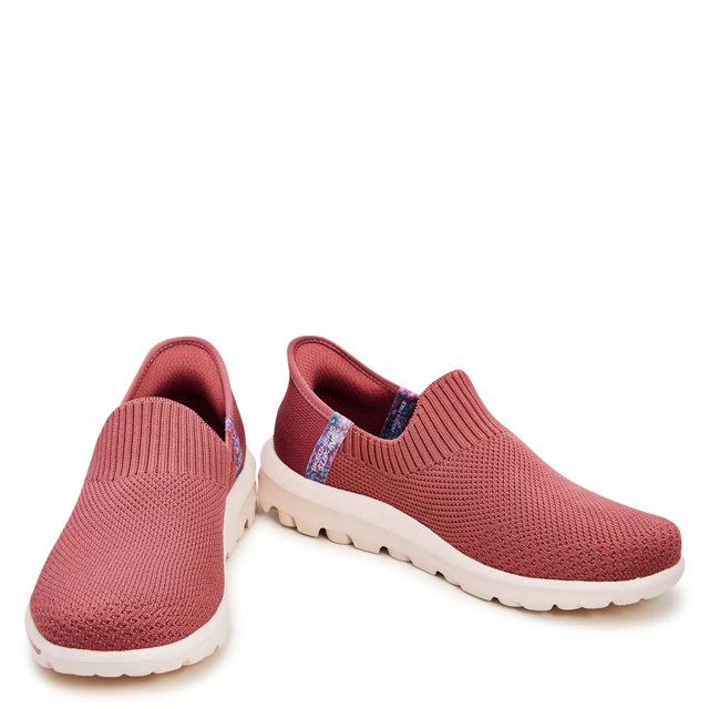 Skechers Women s Hands Free Slip ins GO WALK Travel Tahiti Sunset Sneaker in Mauve Size 10 Medium