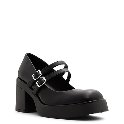 Matte Mary Jane Shoes Block Chunky Heels Buckle Platform Mary Jane Pumps  Sweet Spring Summer Party Shoes Black White Vegan Leather -  Canada
