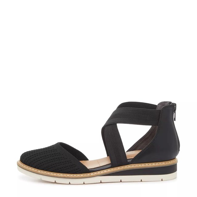 Kelly Katie Women s Auben Wide Width Wedge Sandal in Black Size 6