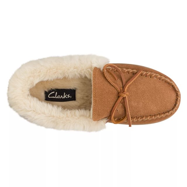 Clarks womens moccasin slippers hotsell