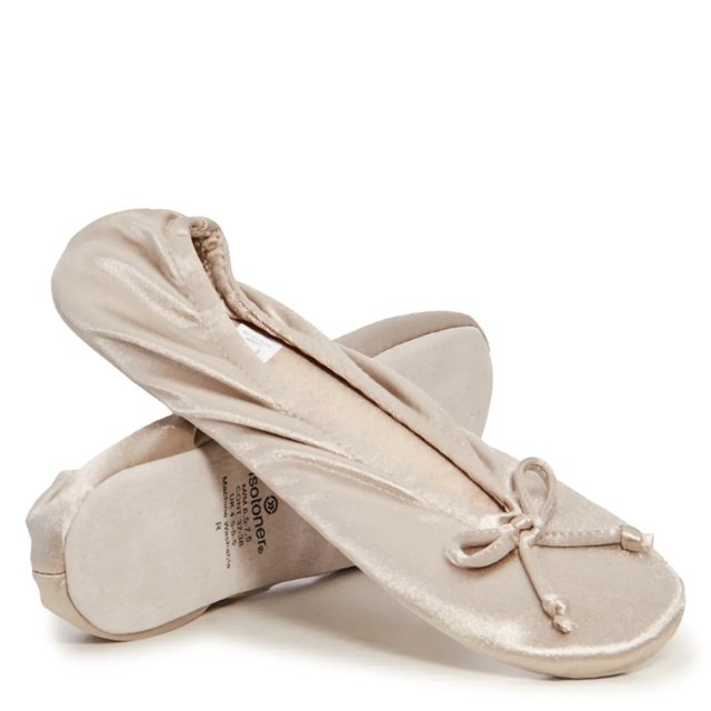 Isotoner ballerina slippers satin sales