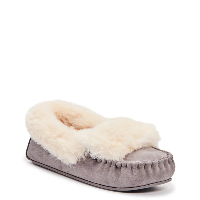 Gray moccasin slippers 2025