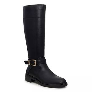 Knee high black boots no cheap heel