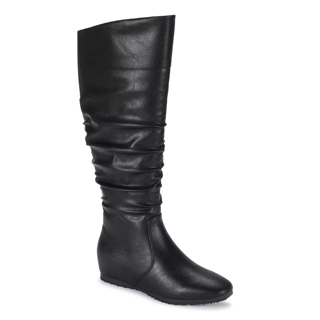 Wide calf leather deals knee high boots