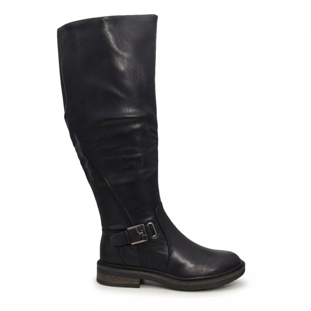 Wide calf black leather boots on sale