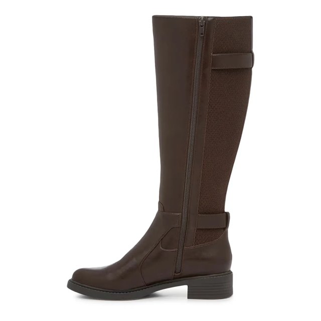 Kelly Katie Women s Sham Wide Width Wide Calf Knee High Riding Boot in Brunette Wide Size 6.5