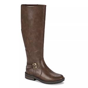 Flat tall leather on sale boots