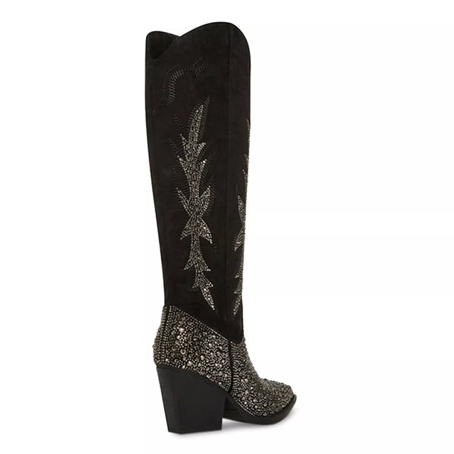 Knee high black cowboy boots online