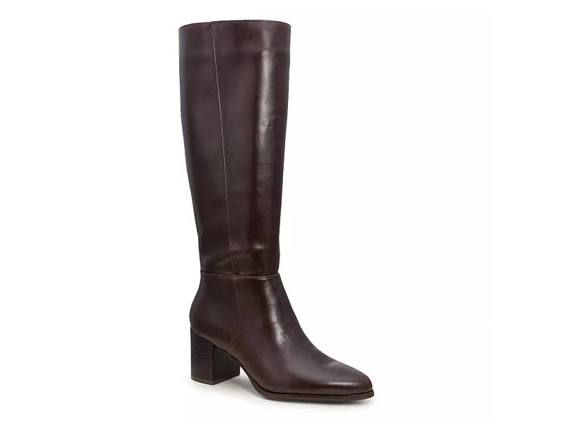 Knee high boots with hotsell heel brown