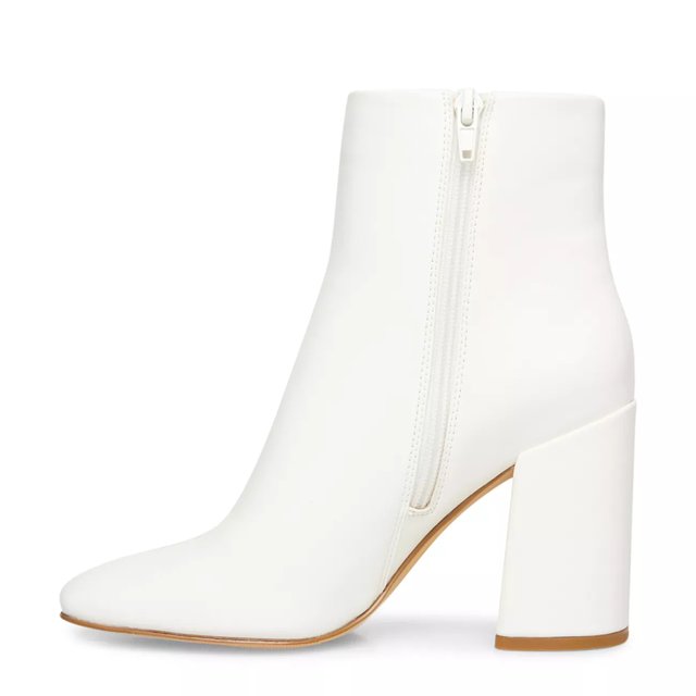 White booties block heel 2025
