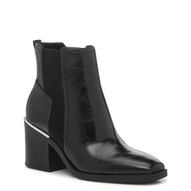 Black patent bootie top