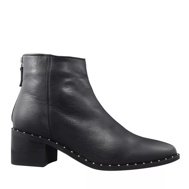 black pointed studded boots